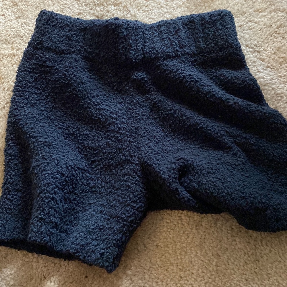 Skims fuzzy black shorts size small